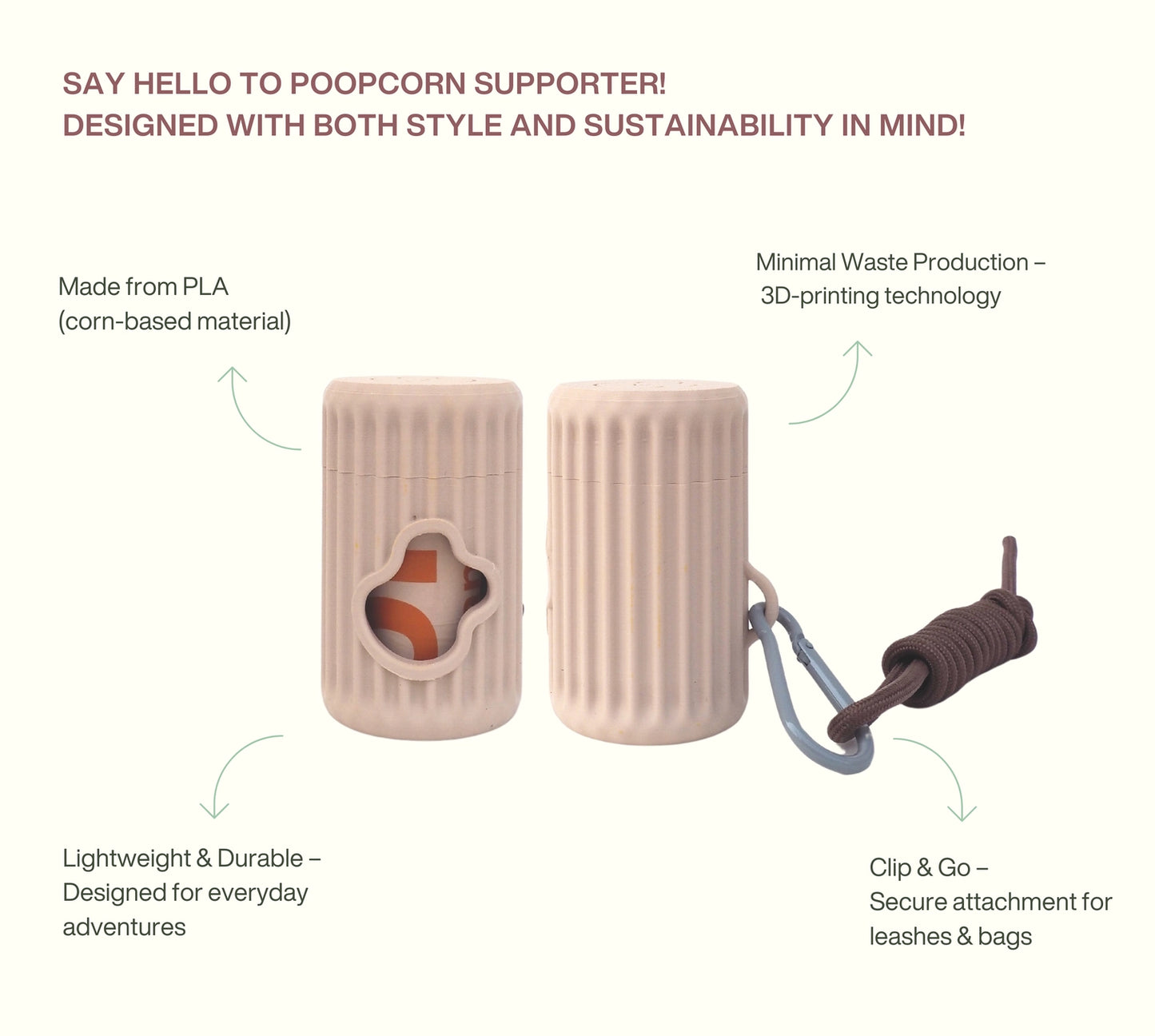 3D Printed Poop Bag Dispenser - BABY PINK