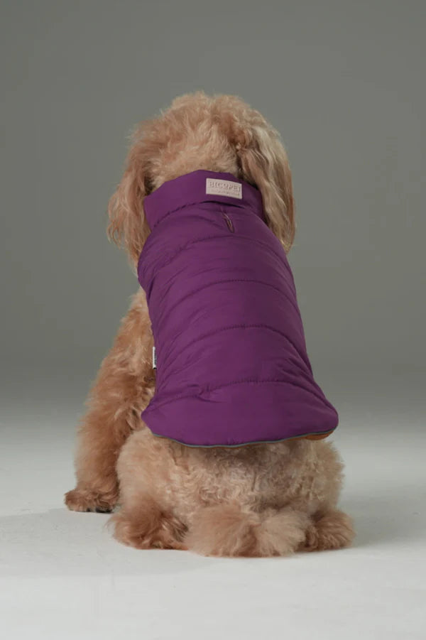 REVERSIBLE DOG VEST JACKET - PURPLE CARAMEL